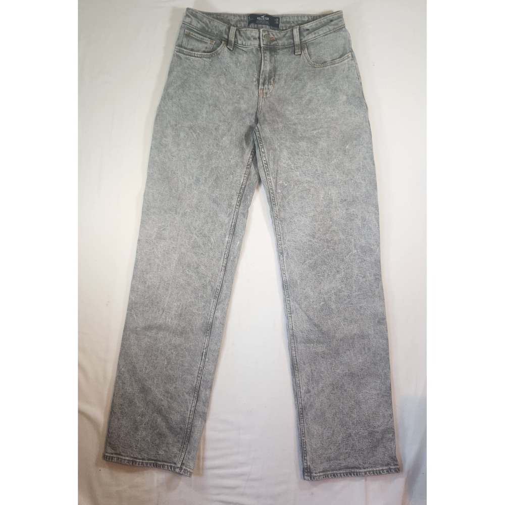 Hollister Low-Rise Dad Jean Grey Acid Wash Vintage Stretch W26 L33